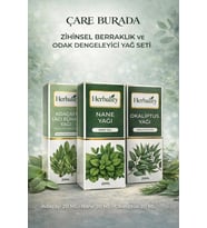 Zihinsel Berraklık Ve Odak Dengeleyici Yağ Seti (Adaçayı Yağı & Nane Yağı & Okaliptüs Yağı)
