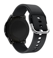 Samsung Galaxy Watch 3 Gear S3 Kordon 45mm 46mm Kordon Silikon Bileklik Kopçaklı (Siyah)