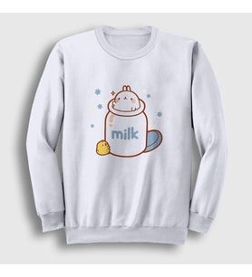 Presmono Unisex Beyaz Milk Mölang Piu Piu Molang Sweatshirt 466151tt