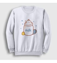 Presmono Unisex Beyaz Milk Mölang Piu Piu Molang Sweatshirt 466151tt