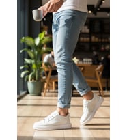 Enoch Hakiki Deri Yan Panel Havalandırma Detaylı Günlük Erkek Sneaker Comfort Taban