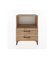 Arges Komodin Tek Raflı 2 Çekmeceli 60x30x80 Çam-Çam
