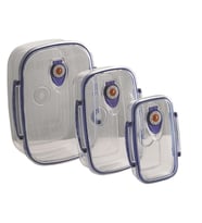 GGS Solingen Germany 3 Lü Set Vakumlu Saklama Kabı ( 2.5 Litre + 1.0 Litre + 0.43 Litre ) 342