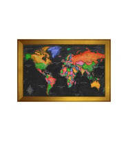 Harita Temalı Kanvas Tablo 50 x 70 cm Gold Çerçeve