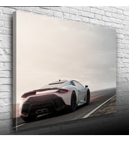 Beyaz Spor Araba Fotoğrafı Kanvas Tablo 50 x 70