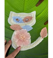18X14 CM TAŞLI PELUŞ KEDİ ARMA DİKİŞ HOBİ APLİKE AKSESUAR