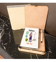 Diyetisyen Ahşap Kutulu Defter Kalem Set 001