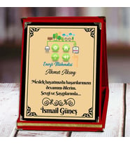 Enerji Mühendisi Baskılı Plaket (1. Tasarım)  Kişiye Özel (Kırmızı)