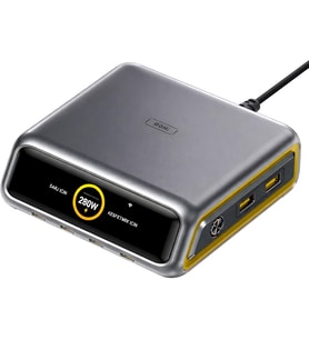 USB Şarj İstasyonu, GaN+ 280W Hızlı Şarj Cihazı, Siyah