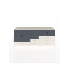 Hyperion Konsol 6 Raflı 6 Çekmeceli 5 Kapaklı 220x44x99 Aytaşı-Antrasit/Aytaşı
