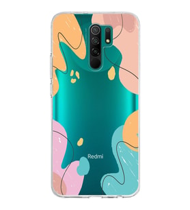 Xiaomi Redmi 9 Uyumlu Kapak Karışık Renkler Tasarımlı Şeffaf Silikon Kılıf
