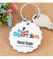 Sigortacı Tasarımlı Papatya Anahtarlık