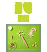 Hamur Seti 4lü Set /Ölçekli Hamur Açma Matı + 3Lü Hamur Spatulası