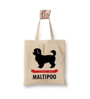 Maltipoo Mom I Love My Maltipoo Köpek Beyaz Bez Çanta Uzun Saplı Alışveriş Çantası Plaj Çantası