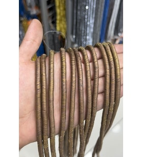 Hematit Taşı Dalgalı Rondela Kesim Mat Kahverengi 6x1mm Doğal Taş Dizi