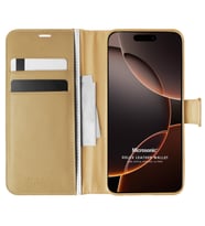 Microsonic Apple iPhone 16 Pro Kılıf Delux Leather Wallet Gold (Gold)