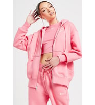 Nike Sportswear Phoenix Fleece Oversized Hoodie Full Zip Bol Kesim Kapüşonlu Kadın Sweatshirt Pembe