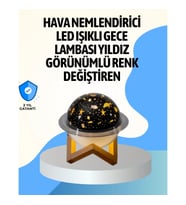 Mey İthalat® Projektör ışıklı ve aromaterapi destekli taşınabilir nemlendirici cihaz USB bağlantılı