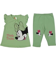 Kız Bebek Yeşil Mickey Mouse Desenli Taytlı 2'li Takım