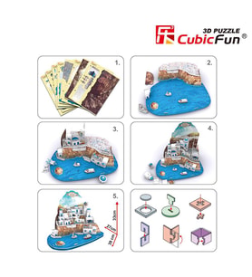 Cubic Fun 3D 129 Parça Puzzle Santorini Island