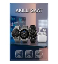 Akıllı Saat ve Bluetooth Kulaklık Seti Dokunmatik Ekran Sesli Görüşme 5.0 Bağlantı