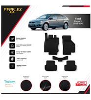 Ford Focus 2 2005-2011 3D Havuzlu Paspas (Siyah - Beyaz)