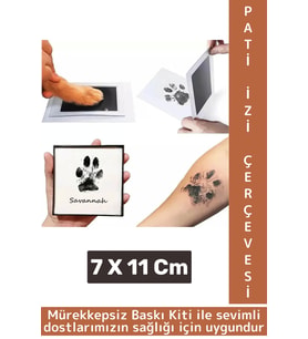 Premium İki Kullanımlık Mürekkepsiz Baskı Evcil Hayvan Kedi Köpek Pati İzi Fotoğraf Çerçevesi Seti