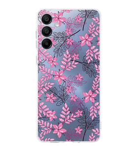 PrintiFy Samsung Galaxy A16 Uyumlu Kamera Korumalı Floral Pembe Tasarımlı Şeffaf Silikon Kılıf