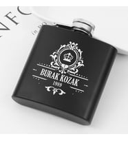 İçki Tutkunu Erkeğe Hediye içki Matarası 6 Oz Siyah