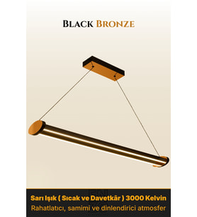 Mira Bronz Lineer LED Sarkıt Avize – Kumandalı Dim Edilebilir – Aşağı Işık