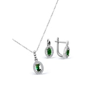 925 Ayar Gümüş Zirkon Taşlı Set - S014202