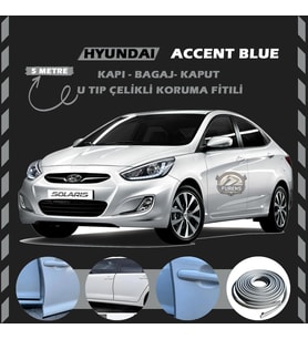 Hyunda Accent Blue Oto Araç Kapı Koruma Fitili 5metre Parlak Gri Renk