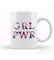 Girl Power Empowering   Floral Background Kupa Bardak Porselen