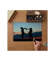 Romantik Çift- Günbatımı Manzarası Tasarımı 240 parça Ahşap Puzzle Ahşap Kutuda MP00011