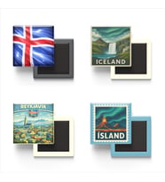 Buzdolap Magnetleri - İzlanda Reykjavik - Iceland - 4'lü Set Magneti