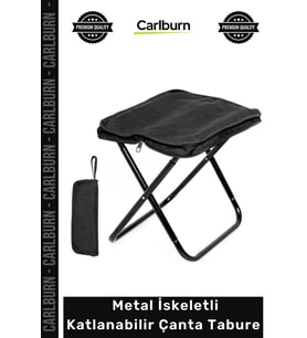 #Tabure Portatif Hafif Kamp Piknik Balıkçı Dayanıklı Metal İskeletli Katlanabilir Çanta Tabure