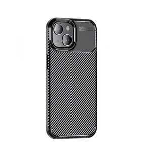 iPhone 15 Kılıf Negro Karbon Tasarım Silikon Kılıf (Siyah)