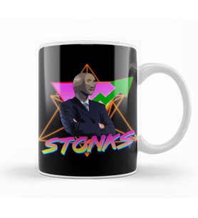 Stonks Vintage Aesthetic 01 Kupa Bardak Porselen