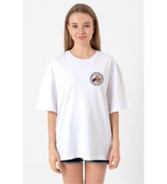 Popeye The Sailor Man Beyaz Kadın Oversize Tshirt