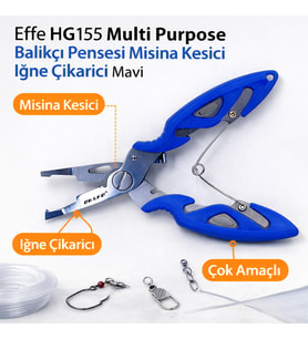 Effe HG155 Multi Purpose Balıkçı Pensesi Misina Kesici İğne Çıkarıcı Mavi