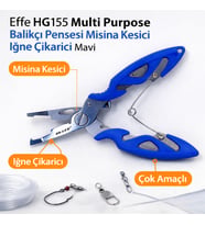 Effe HG155 Multi Purpose Balıkçı Pensesi Misina Kesici İğne Çıkarıcı Mavi