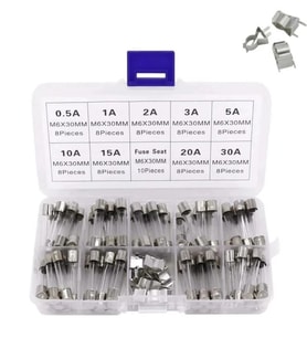 Cam Sigorta Seti 6x30 mm 72 Adet 9 Çeşit 250V Kutulu