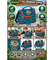 Jurassic World Dinozor T Rex Beslenme Çantası Çocuk Öğrenci Okul Yemek Çantası 22x20x12 cm