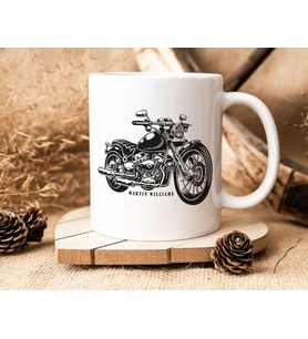 BK Gift Kişiye Özel Motorcu Temalı Beyaz Kupa Bardak-11, Arkadaşa Hediye, Sevgiliye Hediye