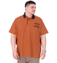 Mode XL Büyük Beden Erkek T-Shirt Polo Yaka YOURSELF U25310 Tarçın