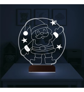Luvivia Çocuk Odası Noel Baba Yılbaşı Hediyesi 3D Lamba - Masa Gece Lambası