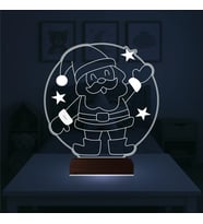 Luvivia Çocuk Odası Noel Baba Yılbaşı Hediyesi 3D Lamba - Masa Gece Lambası