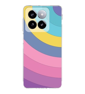 PrintiFy Xiaomi Mi 14 Uyumlu Kamera Korumalı Renk Cümbüşü B Tasarımlı Şeffaf Silikon Kılıf
