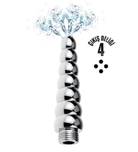 Paslanmaz Çelik 7  Beads Butt Plug 4 Delikli  Temizlik Metal Lavman Duş Başlığı