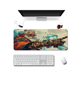 SonicTouch Klavye Mousepad 40x90cm Dikişsiz Pürüzsüz Su Geçirmez Kaymaz Cyberpunk Kaptan